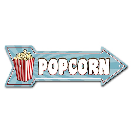 Signmission Popcorn Arrow Sign Funny Home Decor 24in Wide P-ARROW8-999662